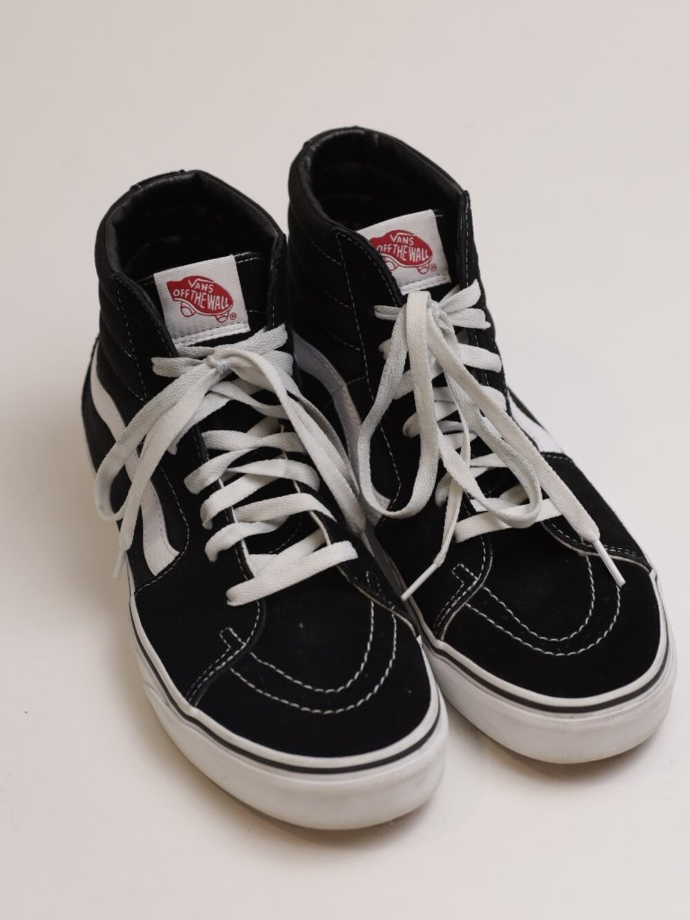Vans SK8-Hi Old Skool High Top Skate Shoe Leather Trim Black White